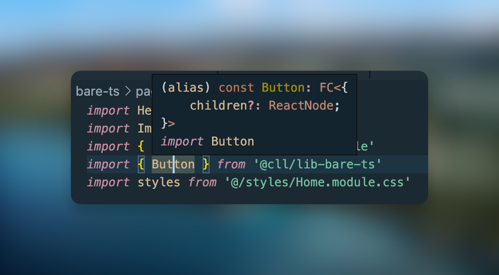 VSCode understands the button's type